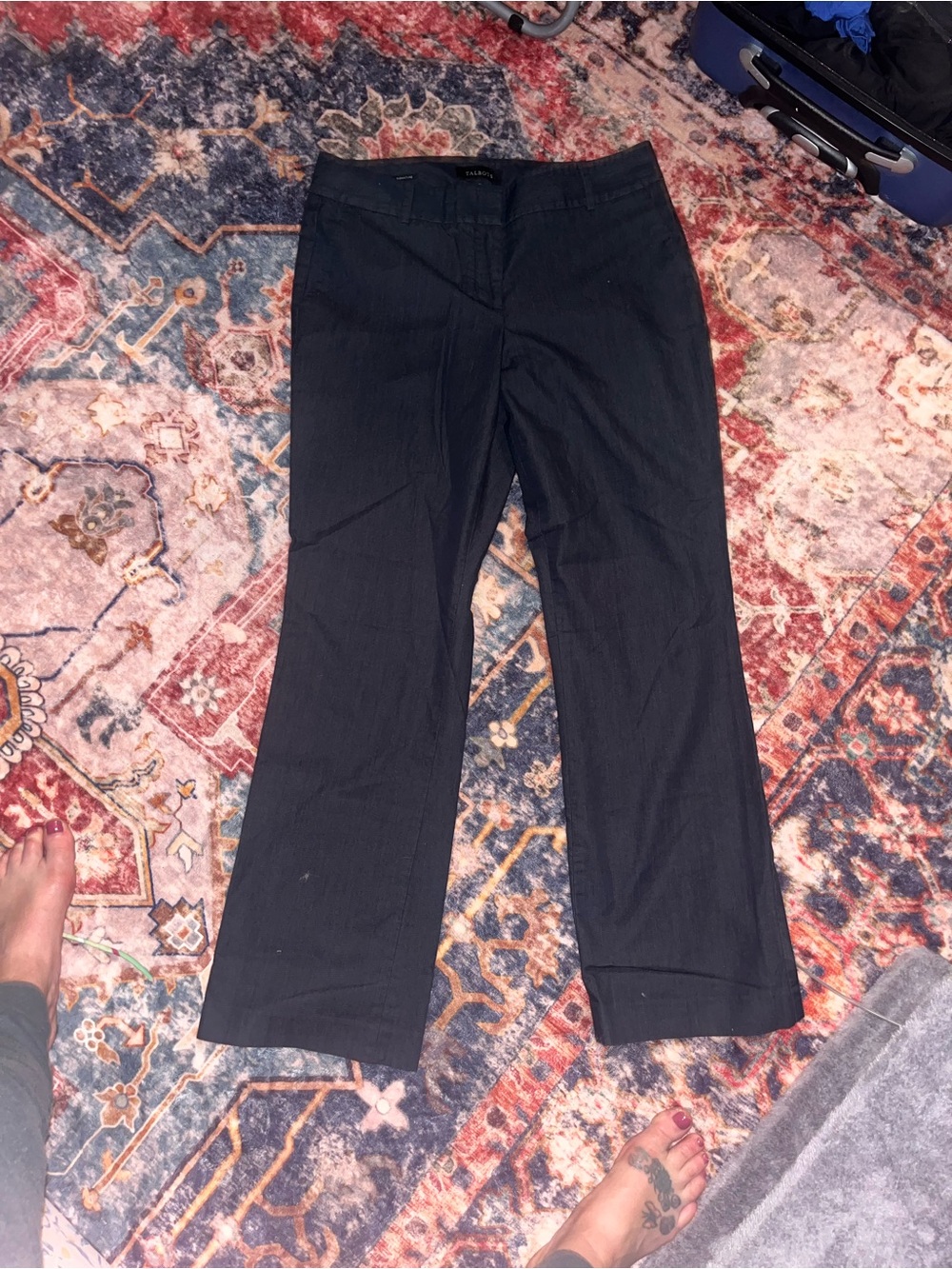 LOFT Black Straight-Leg Dress Pants